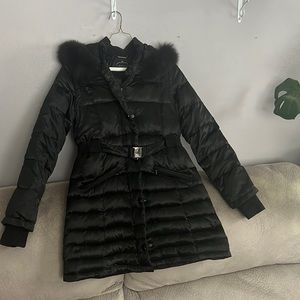 Black Fur Parka Coat